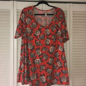 Orange and rose print XL LulaRoe perfect t